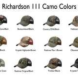 Richardson 111 Printed Washed Trucker - Camouflage Patterned - Custom Embroidered