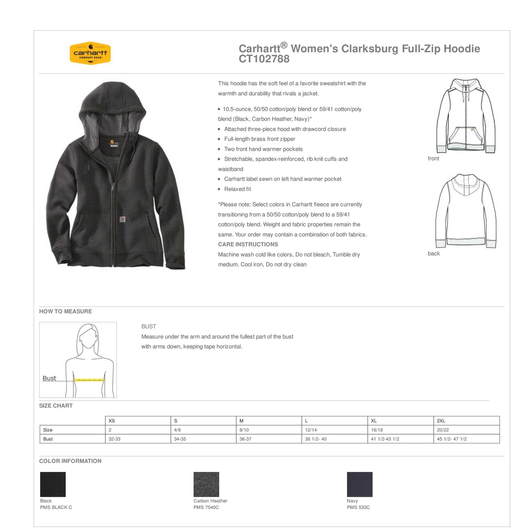 Carhartt Womens Clarksburg Zip Hoodie - Western Skies Design Company