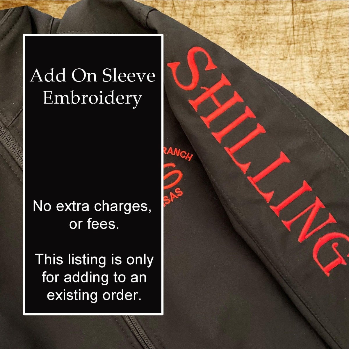 Add on Embroidery - Sleeve