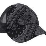 CC Beanie Crisscross High Ponytail Ladies Hat Paisley Meshback - Western Skies Design Company