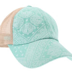 CC Beanie Crisscross High Ponytail Ladies Hat Paisley Meshback - Western Skies Design Company
