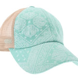 CC Beanie Crisscross High Ponytail Ladies Hat Paisley Meshback - Western Skies Design Company