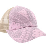CC Beanie Crisscross High Ponytail Ladies Hat Paisley Meshback - Western Skies Design Company